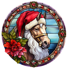 Load image into Gallery viewer, Christmas Saffron Horse Glass Painting 30*30CM(Canvas) Full Round Drill Diamond Painting
