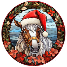 Load image into Gallery viewer, Christmas Saffron Horse Glass Painting 30*30CM(Canvas) Full Round Drill Diamond Painting
