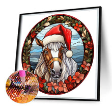 Load image into Gallery viewer, Christmas Saffron Horse Glass Painting 30*30CM(Canvas) Full Round Drill Diamond Painting
