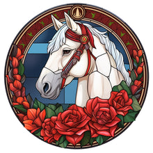 Load image into Gallery viewer, Christmas Saffron Horse Glass Painting 30*30CM(Canvas) Full Round Drill Diamond Painting
