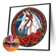 Load image into Gallery viewer, Christmas Saffron Horse Glass Painting 30*30CM(Canvas) Full Round Drill Diamond Painting
