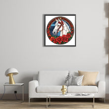 Load image into Gallery viewer, Christmas Saffron Horse Glass Painting 30*30CM(Canvas) Full Round Drill Diamond Painting
