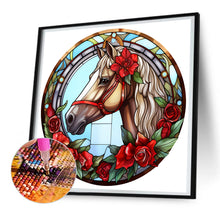Load image into Gallery viewer, Christmas Saffron Horse Glass Painting 30*30CM(Canvas) Full Round Drill Diamond Painting
