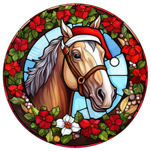 Load image into Gallery viewer, Christmas Saffron Horse Glass Painting 30*30CM(Canvas) Full Round Drill Diamond Painting
