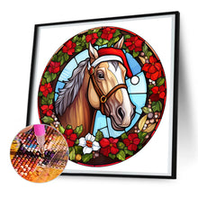Load image into Gallery viewer, Christmas Saffron Horse Glass Painting 30*30CM(Canvas) Full Round Drill Diamond Painting
