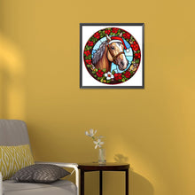 Load image into Gallery viewer, Christmas Saffron Horse Glass Painting 30*30CM(Canvas) Full Round Drill Diamond Painting
