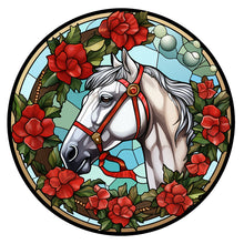 Load image into Gallery viewer, Christmas Saffron Horse Glass Painting 30*30CM(Canvas) Full Round Drill Diamond Painting
