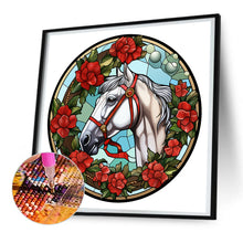 Load image into Gallery viewer, Christmas Saffron Horse Glass Painting 30*30CM(Canvas) Full Round Drill Diamond Painting
