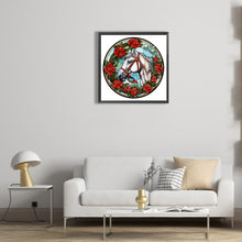 Load image into Gallery viewer, Christmas Saffron Horse Glass Painting 30*30CM(Canvas) Full Round Drill Diamond Painting
