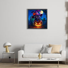 Load image into Gallery viewer, Black Cat And Jack-O-Lantern 30*30CM(Canvas) Full Round Drill Diamond Painting
