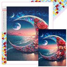 Load image into Gallery viewer, Beach Crescent Flower 35*45CM(Picture) Full Square Drill Diamond Painting
