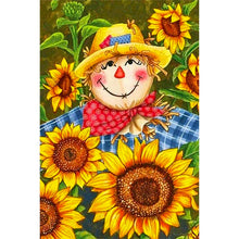 Load image into Gallery viewer, Sunflower Scarecrow 40*60CM(Canvas) Full Round Drill Diamond Painting
