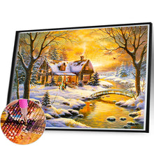 Load image into Gallery viewer, Evening Snow Scene 60*40CM(Canvas) Full Round Drill Diamond Painting
