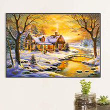 Load image into Gallery viewer, Evening Snow Scene 60*40CM(Canvas) Full Round Drill Diamond Painting
