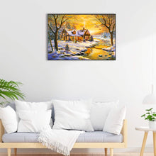 Load image into Gallery viewer, Evening Snow Scene 60*40CM(Canvas) Full Round Drill Diamond Painting
