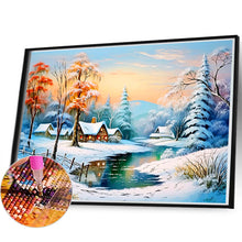 Load image into Gallery viewer, River And Snow 60*40CM(Canvas) Full Round Drill Diamond Painting
