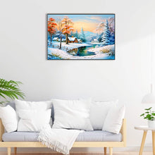 Load image into Gallery viewer, River And Snow 60*40CM(Canvas) Full Round Drill Diamond Painting
