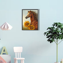 Load image into Gallery viewer, Sunflower Horse 30*40CM(Canvas) Full Round Drill Diamond Painting
