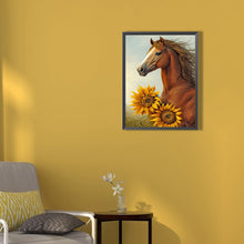 Load image into Gallery viewer, Sunflower Horse 30*40CM(Canvas) Full Round Drill Diamond Painting
