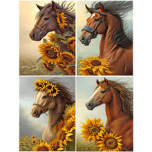 Load image into Gallery viewer, Sunflower Horse 30*40CM(Canvas) Full Round Drill Diamond Painting
