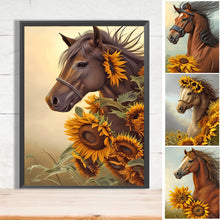 Load image into Gallery viewer, Sunflower Horse 30*40CM(Canvas) Full Round Drill Diamond Painting
