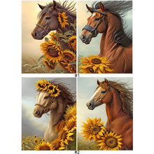 Load image into Gallery viewer, Sunflower Horse 30*40CM(Canvas) Full Round Drill Diamond Painting
