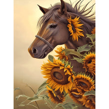 Load image into Gallery viewer, Sunflower Horse 30*40CM(Canvas) Full Round Drill Diamond Painting
