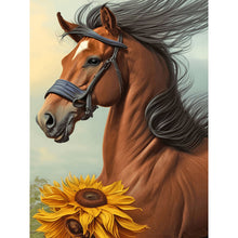 Load image into Gallery viewer, Sunflower Horse 30*40CM(Canvas) Full Round Drill Diamond Painting
