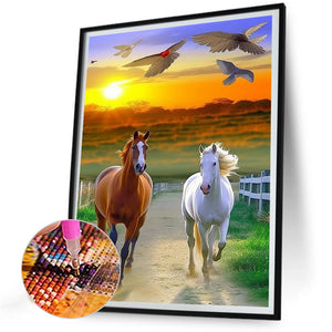 Horse 30*40CM(Canvas) Full Round Drill Diamond Painting