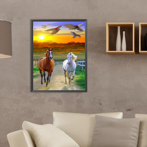 Horse 30*40CM(Canvas) Full Round Drill Diamond Painting