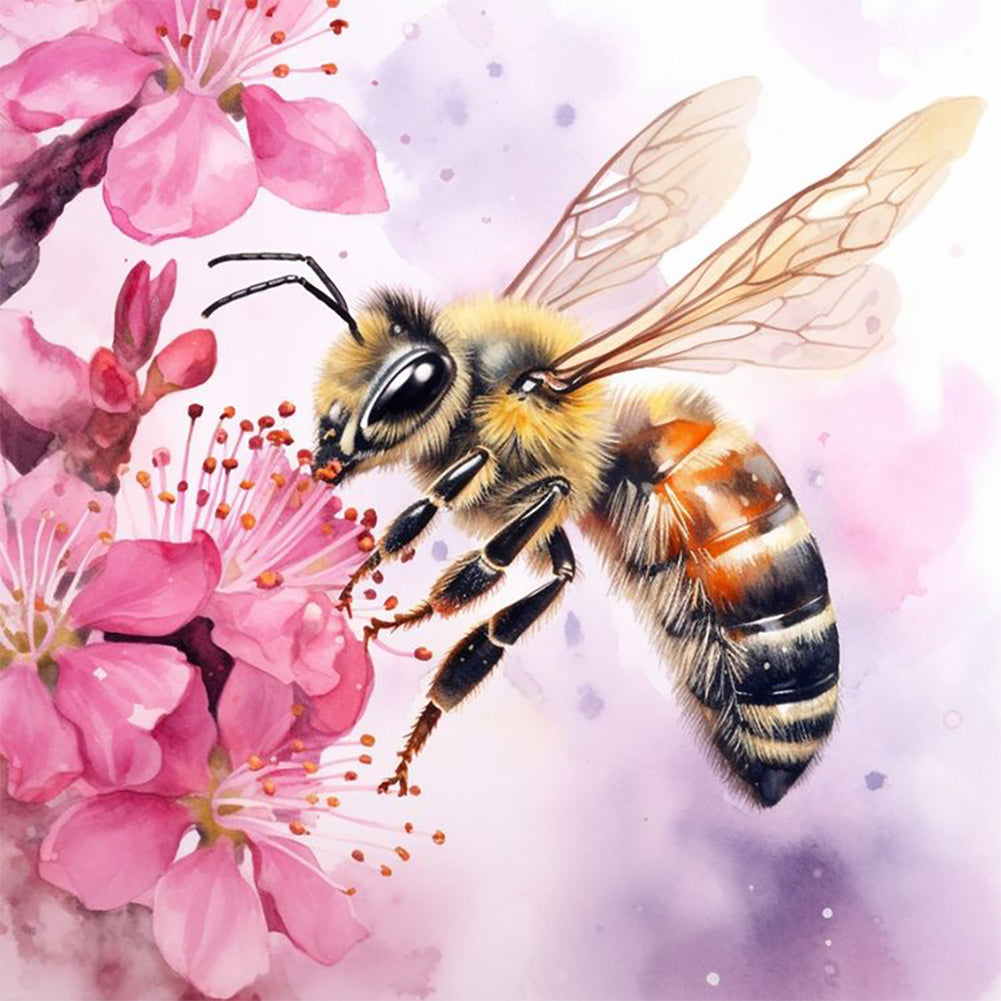 Pollen Bee 30*30CM(Canvas) Full Round Drill Diamond Painting