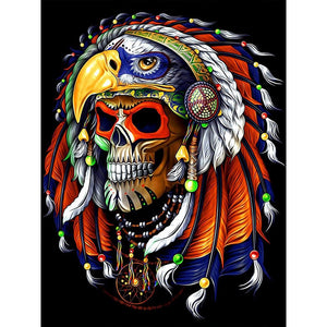 Indian Skull 30*40CM(Canvas) Full Round Drill Diamond Painting