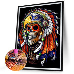 Indian Skull 30*40CM(Canvas) Full Round Drill Diamond Painting