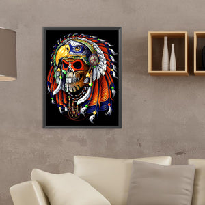 Indian Skull 30*40CM(Canvas) Full Round Drill Diamond Painting