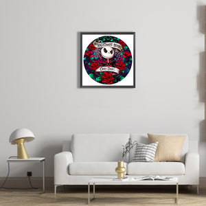 Jack Skull Under The Rose 40*40CM(Canvas) Full Round Drill Diamond Painting