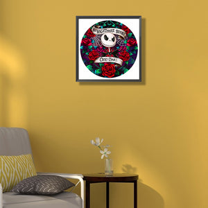 Jack Skull Under The Rose 40*40CM(Canvas) Full Round Drill Diamond Painting