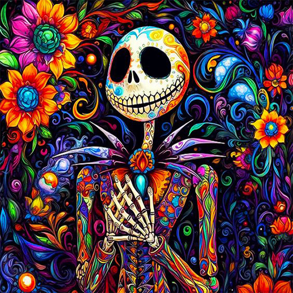 Painted Skeleton Jack 40*40CM(Canvas) Full Round Drill Diamond Painting