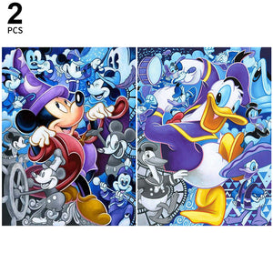 Donald Duck And Mickey Mouse 30*40CM(Canvas) Full Round Drill Diamond Painting