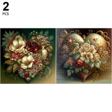 Load image into Gallery viewer, Love Flower Frame 30*30CM(Canvas) Full Round Drill Diamond Painting
