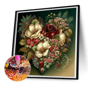 Love Flower Frame 30*30CM(Canvas) Full Round Drill Diamond Painting