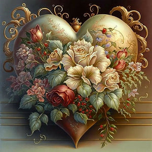 Love Flower Frame 30*30CM(Canvas) Full Round Drill Diamond Painting