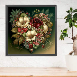 Love Flower Frame 30*30CM(Canvas) Full Round Drill Diamond Painting