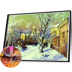 Landscape 60*40CM(Picture) Full Round Drill Diamond Painting