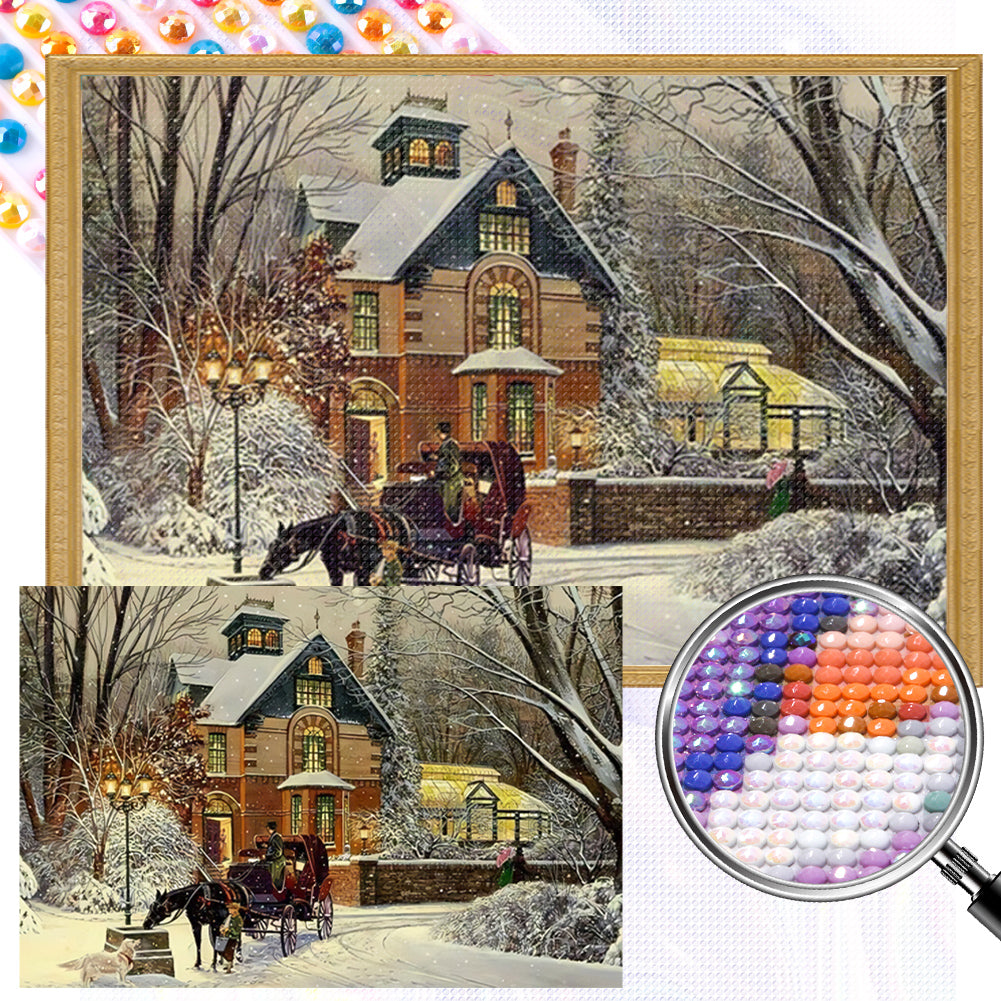 Landscape 60*40CM(Picture) Full Round Drill Diamond Painting