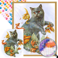 Load image into Gallery viewer, Cat In Fish 40*50CM(Picture) Full Round Drill Diamond Painting
