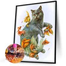 Load image into Gallery viewer, Cat In Fish 40*50CM(Picture) Full Round Drill Diamond Painting
