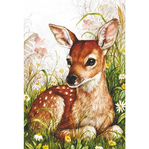 Deer 50*70CM(Picture) Full Round Drill Diamond Painting