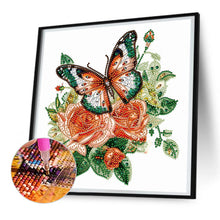 Load image into Gallery viewer, Green Butterfly 30*30CM(Canvas) Partial Special Shaped Drill Diamond Painting
