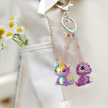 Load image into Gallery viewer, Diamond Dinosaur Key Chains 5PCS DIY Colorful Art Keychain (Multicolored Dragon)
