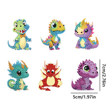 Load image into Gallery viewer, Diamond Dinosaur Key Chains 5PCS DIY Colorful Art Keychain (Multicolored Dragon)
